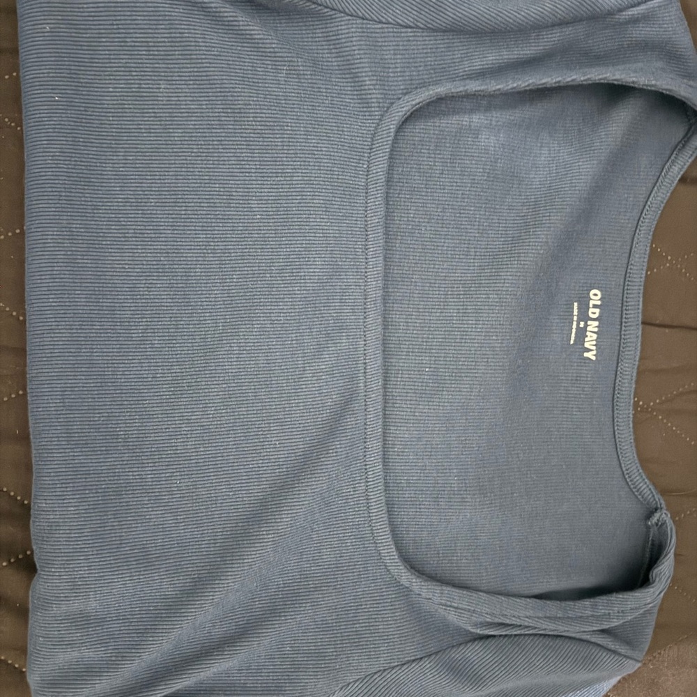 Old Navy Slate Blue Ribbed Tee